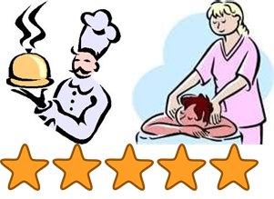clipart of chef and spa treatment