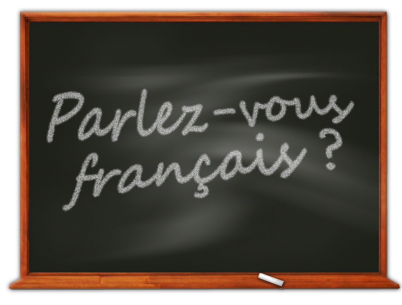 parlez vous francais written on blackboard