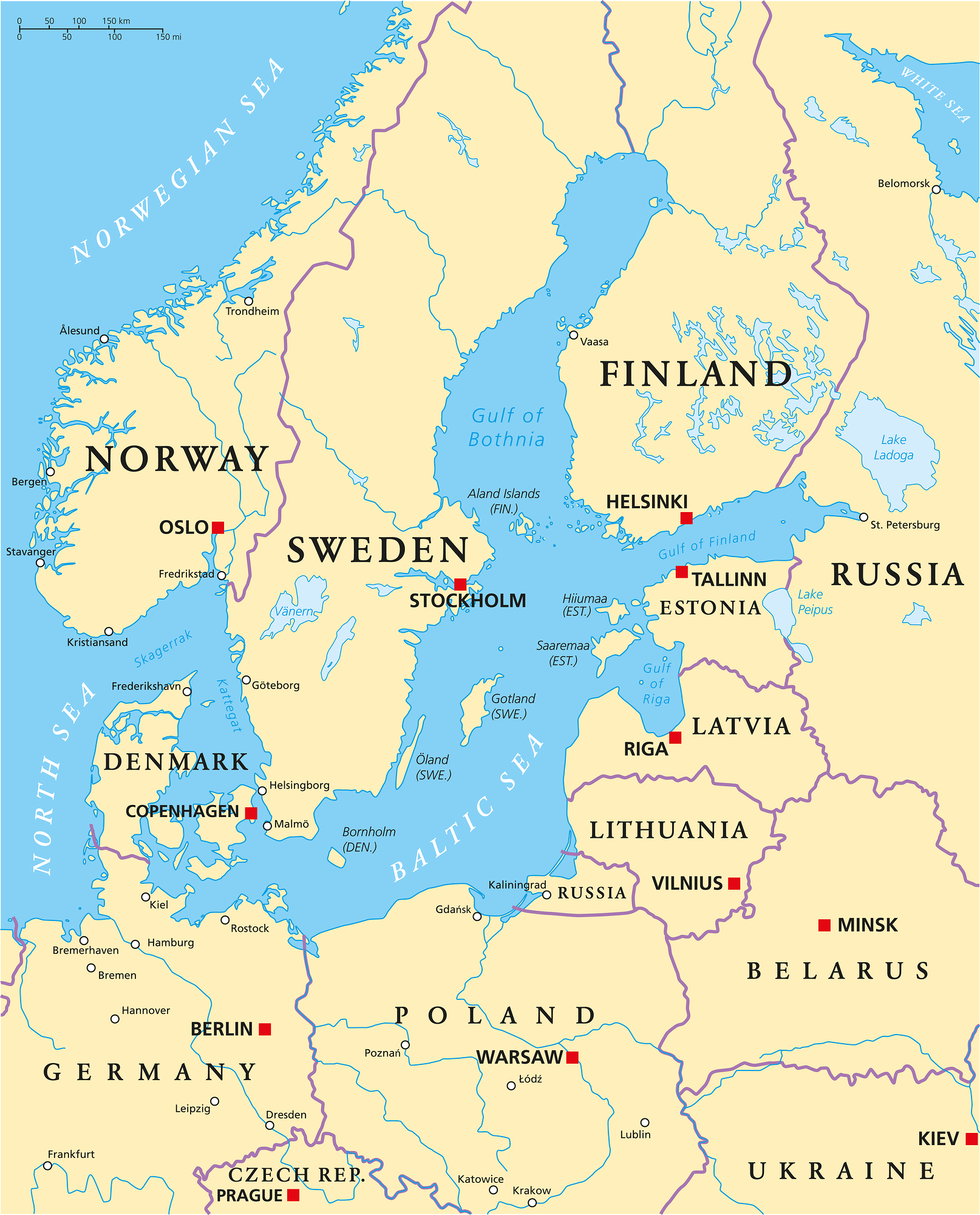 map of the Baltic states