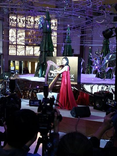 image of Katie playing the harp