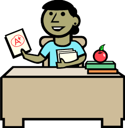 teacher at desk