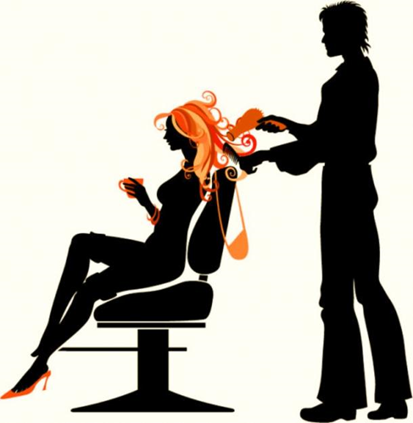 clipart of stylist cutting hair