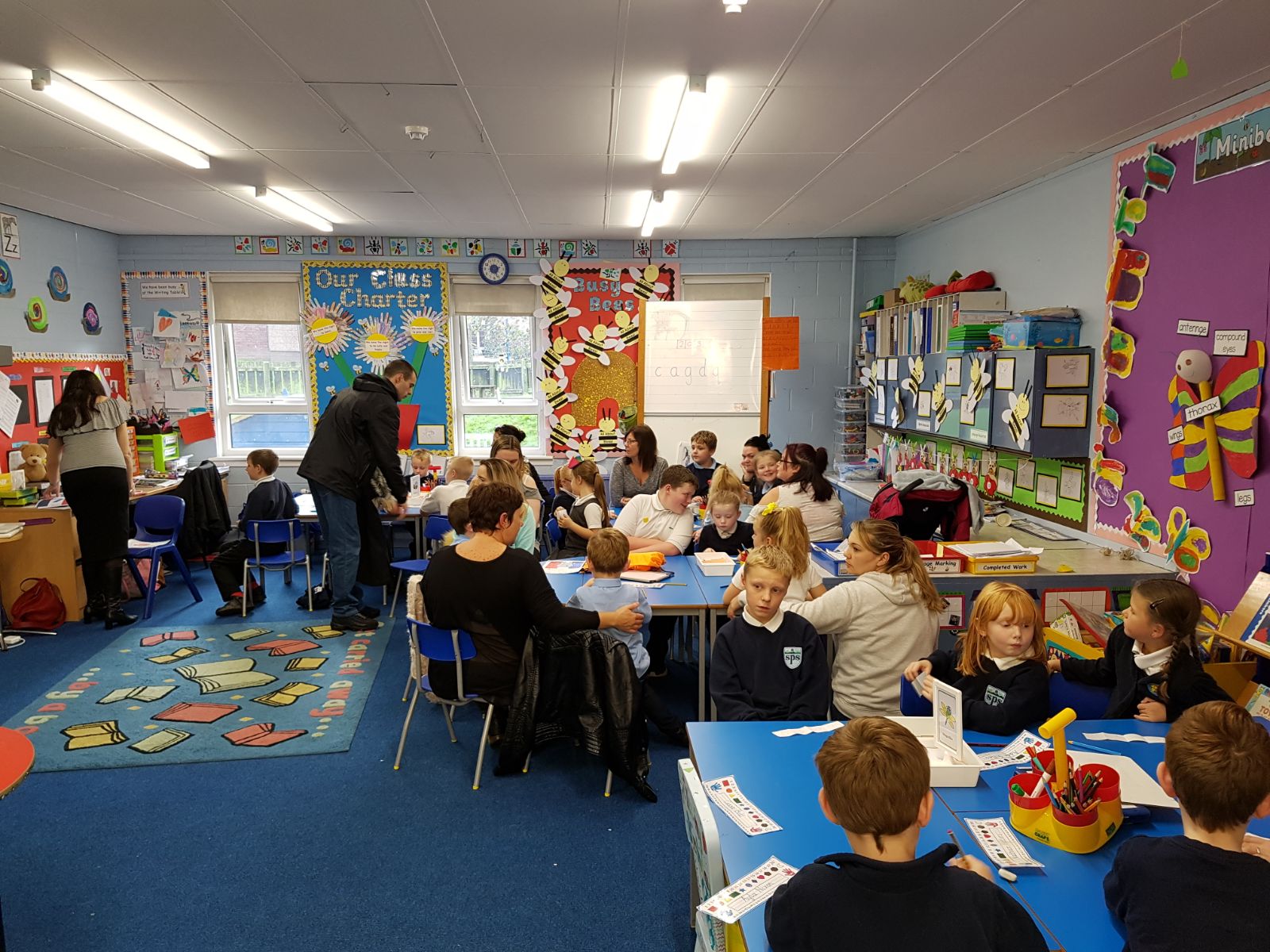 parents and pupils in class